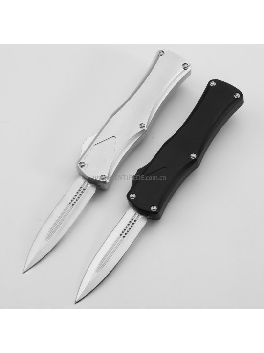 In stock 4.5 inches CNC satin 5Cr13 blade and aluminium handle automatic out the front knife ST40012