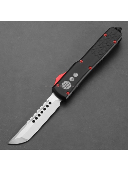 In stock 5 inches CNC 5Cr13 blade and black aluminium oxide handle automatic out the front knife ST40032